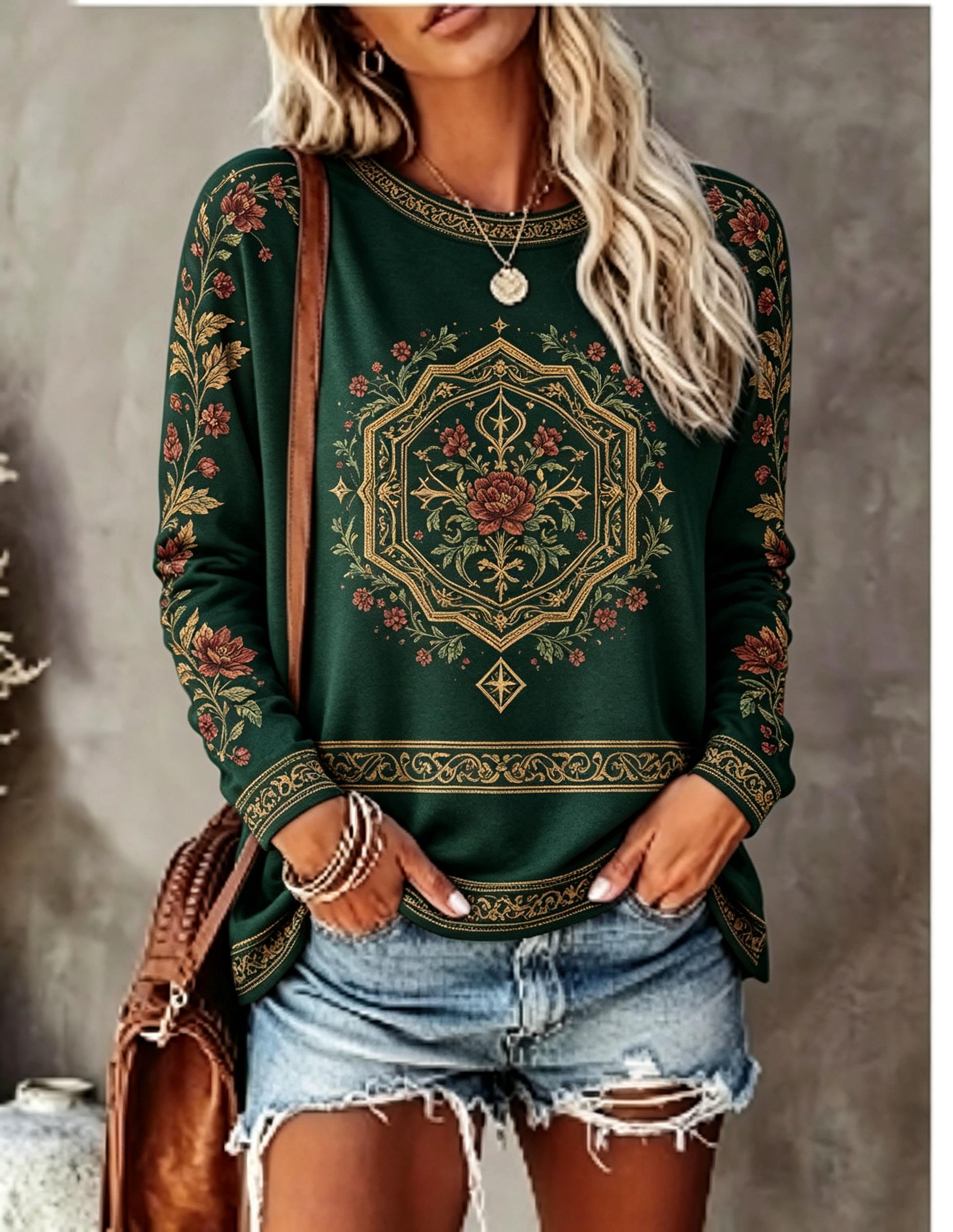 Kadın Bisiklet Yaka Uzun Kollu - Ethnic Fashion Women incelemesi ve fiyatı