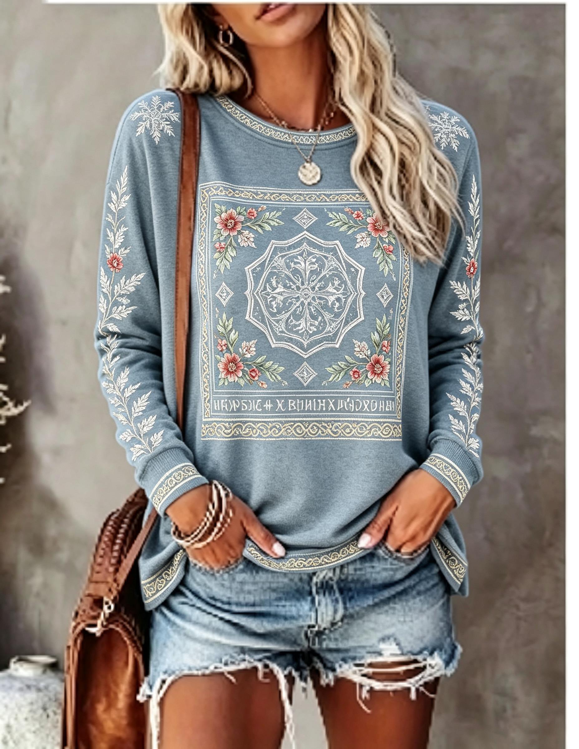 Kadın Bisiklet Yaka Uzun Kollu - Ethnic Fashion Women incelemesi ve fiyatı